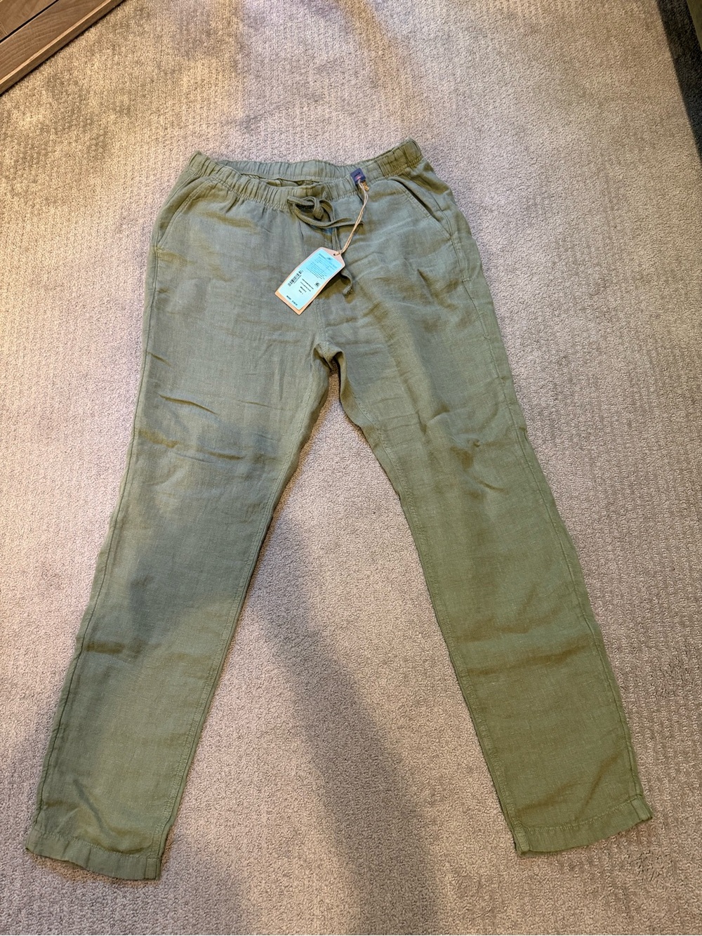Faherty Men's Lightweight Canyon Olive Drawstring Pants